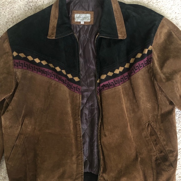 Vintage western suede jacketAztec accent suedeExcellent condition